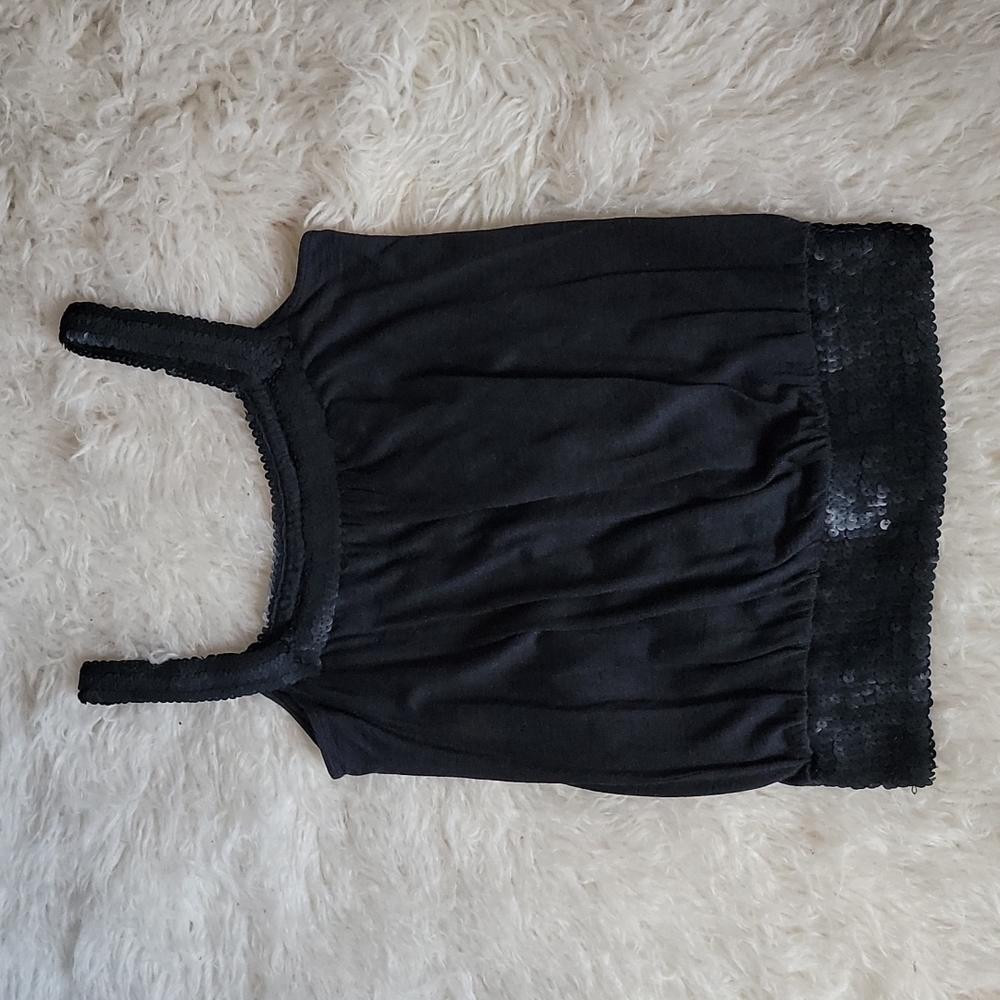 Diane von Furstenberg Sequin Embellished Silk Scoop Neck Sleeveless Top